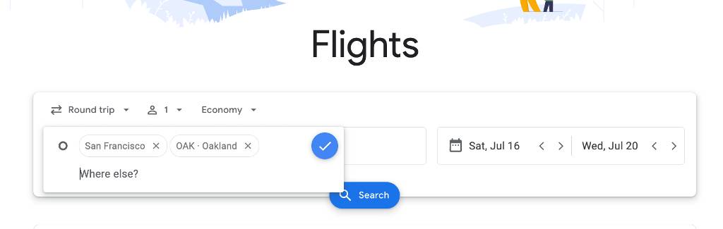 searching flights to Las Vegas on google flights.